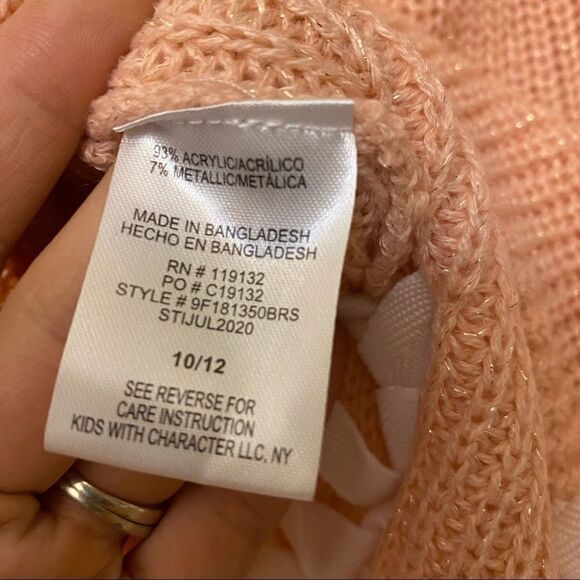 Girls blush pink peach crew neck Sweater size M 10/12 - Picture 10 of 10